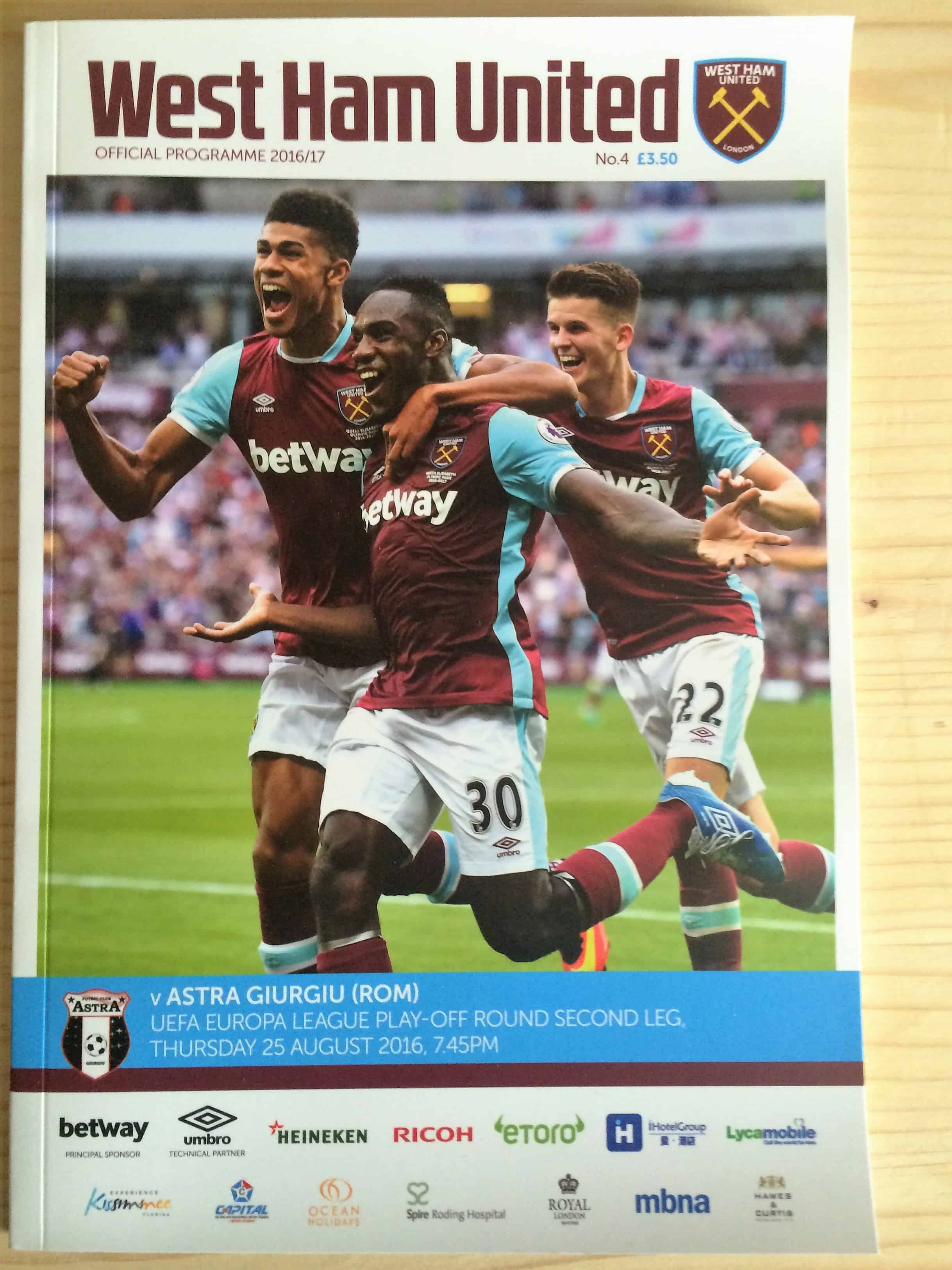 West Ham United FC v Astra Giurgiu